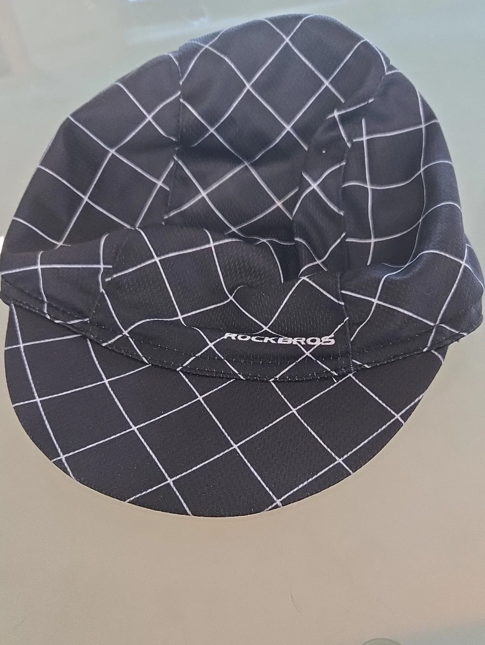 Black Grid Cycling Cap